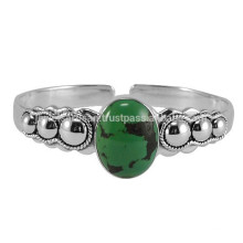 Ali Express Trendy Tibetan Turquoise Gemstone 925 Sterling Silver Bangle Designer Bracelet